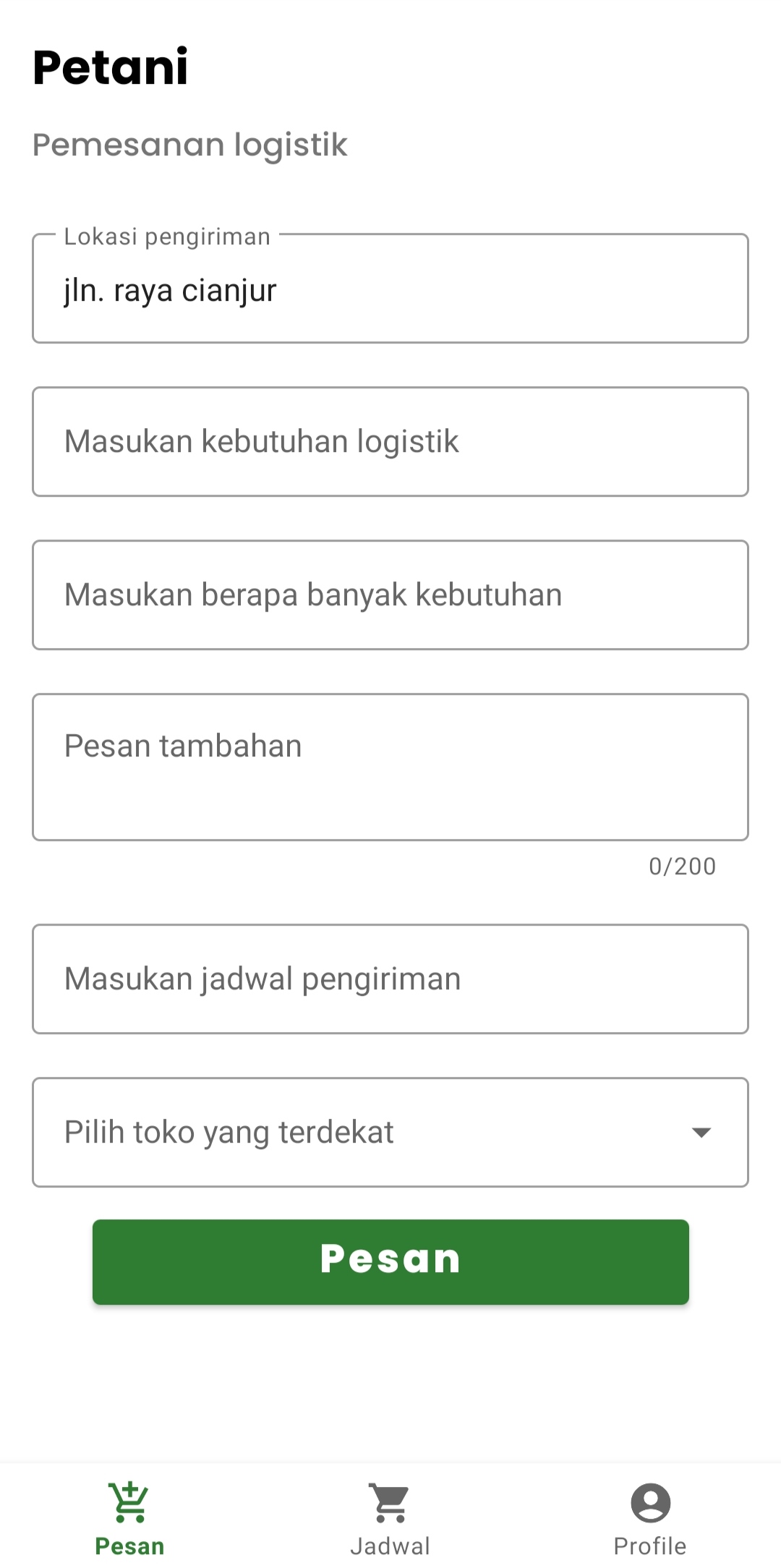 Form Pemesanan