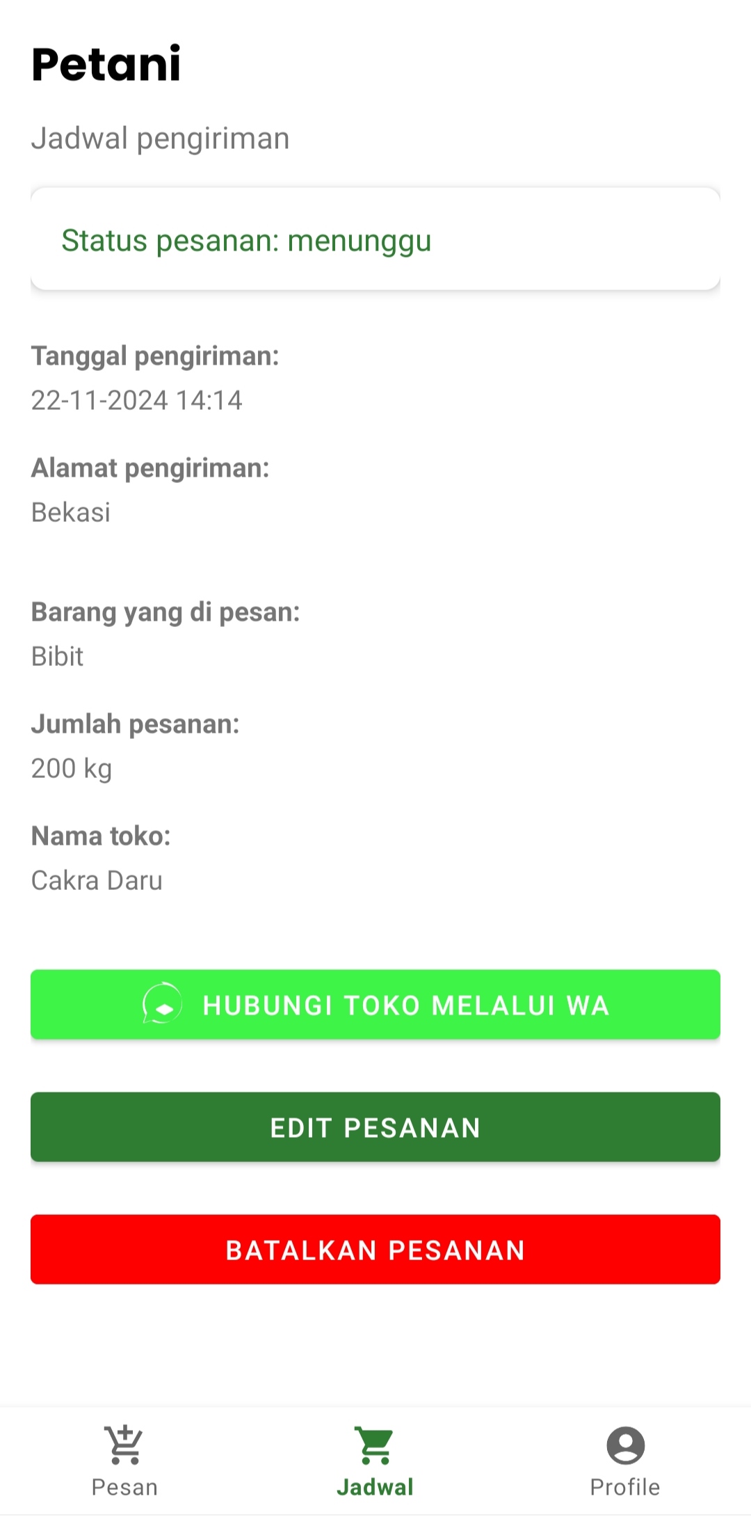 Tracking Pesanan